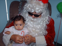 Santa holding a baby